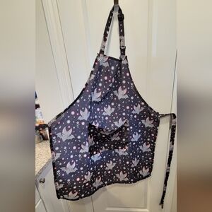 Black Em Sprout Apron With Adorable Gray Bat Design